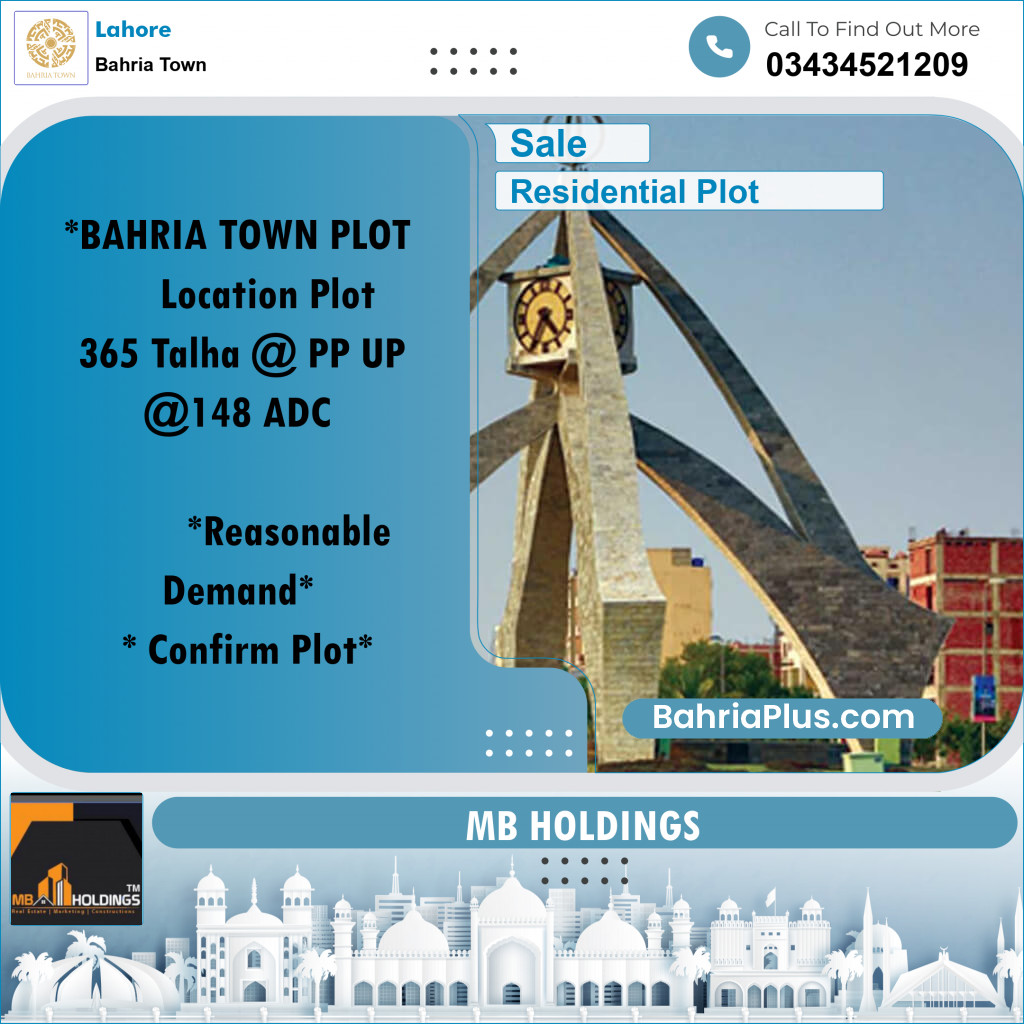 Residential Plot for Sale in Bahria Town, Lahore - (BP-158318)