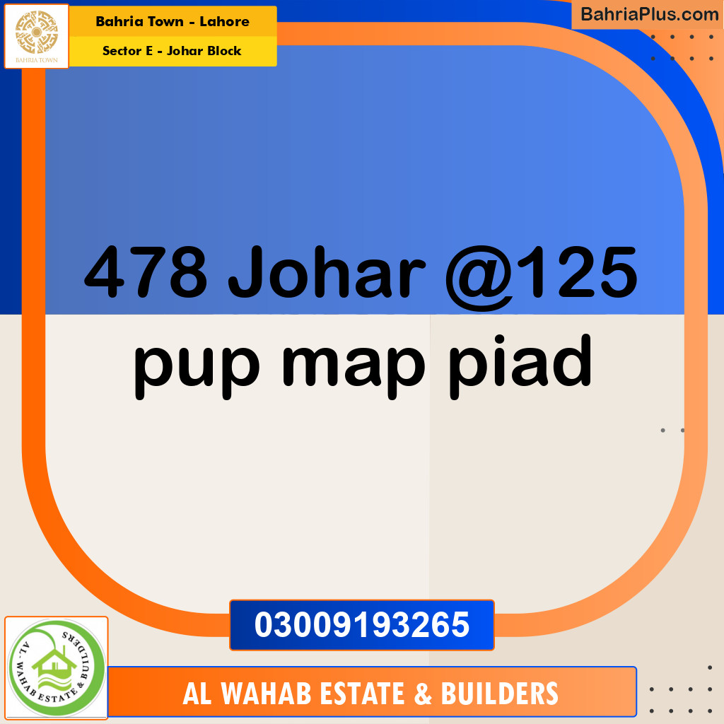 Residential Plot for Sale in Sector E - Johar Block -  Bahria Town, Lahore - (BP-158389)