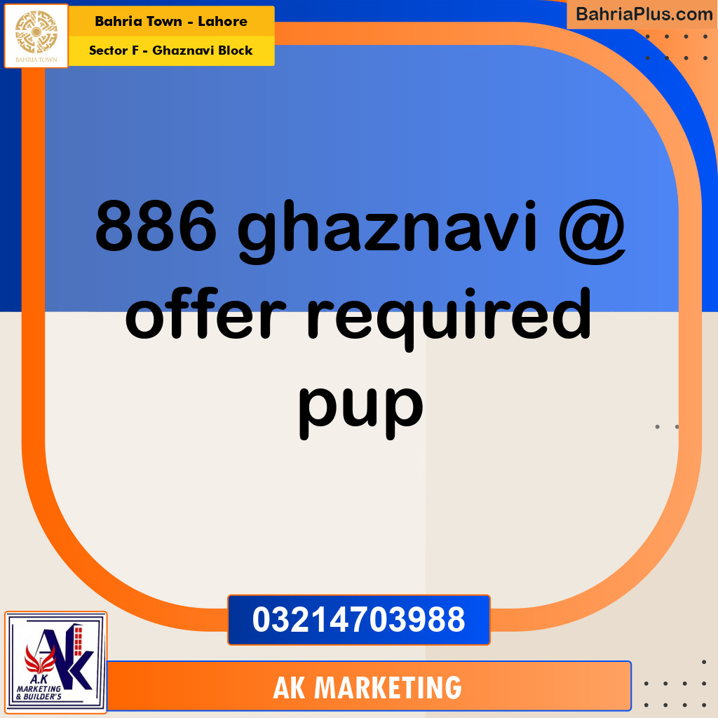 Residential Plot for Sale in Sector F - Ghaznavi Block -  Bahria Town, Lahore - (BP-158411)
