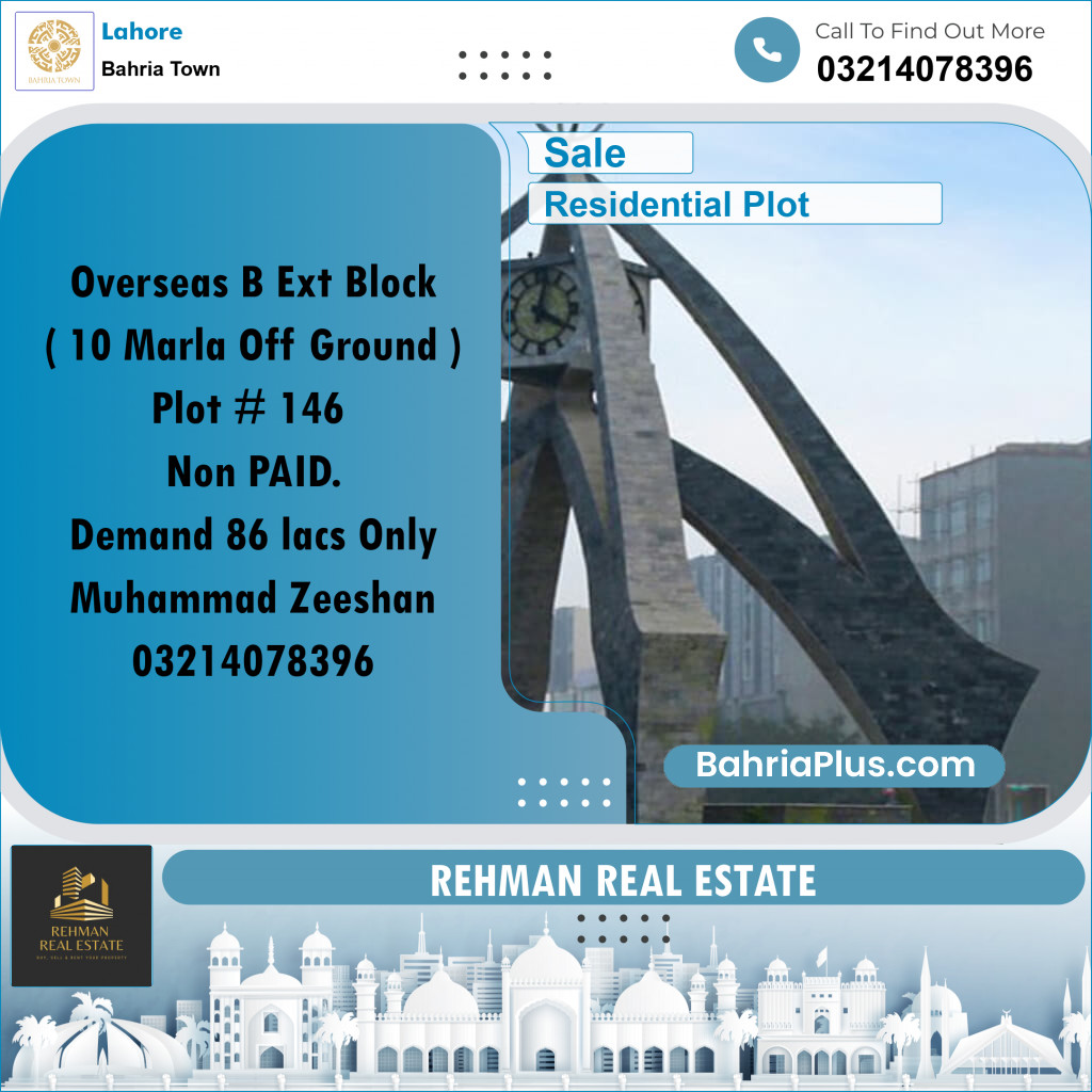 Residential Plot for Sale in Bahria Town, Lahore - (BP-158423)