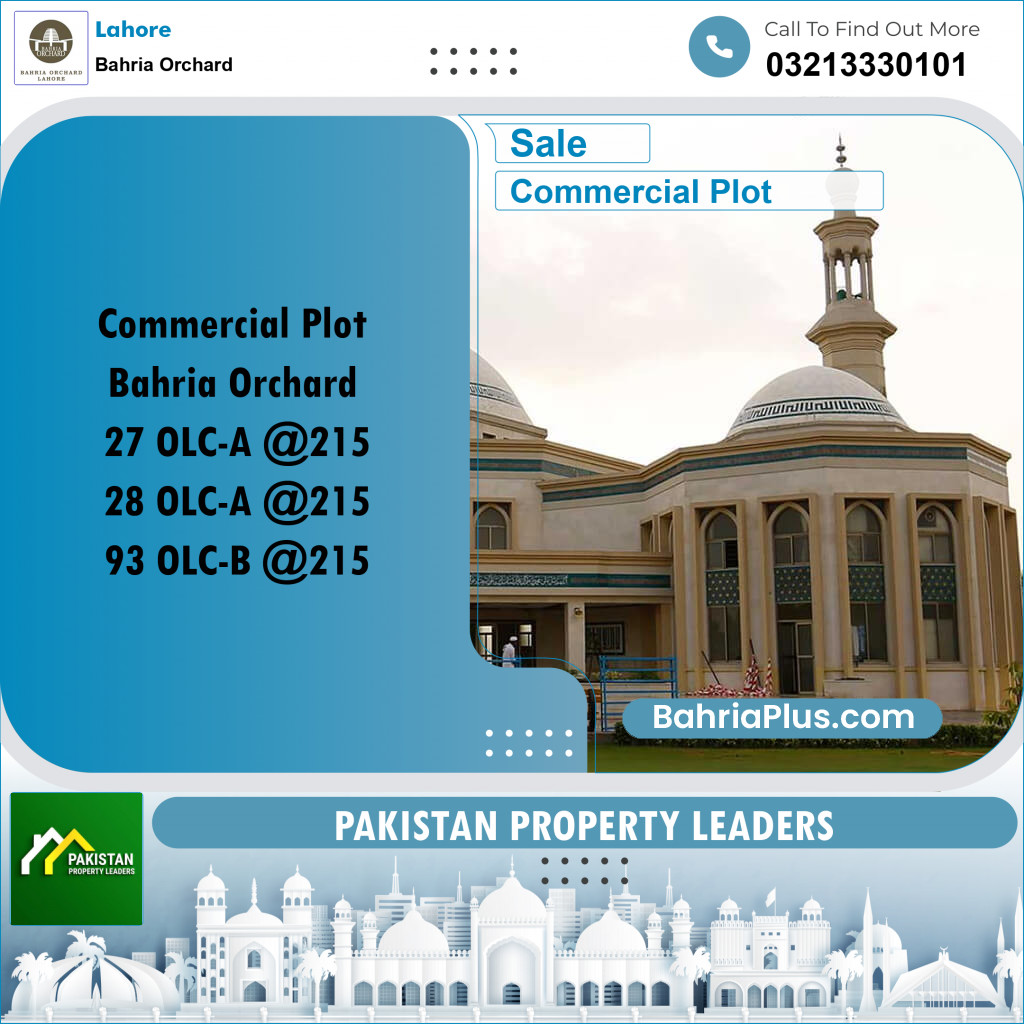 Commercial Plot for Sale in Bahria Orchard, Lahore - (BP-158432)