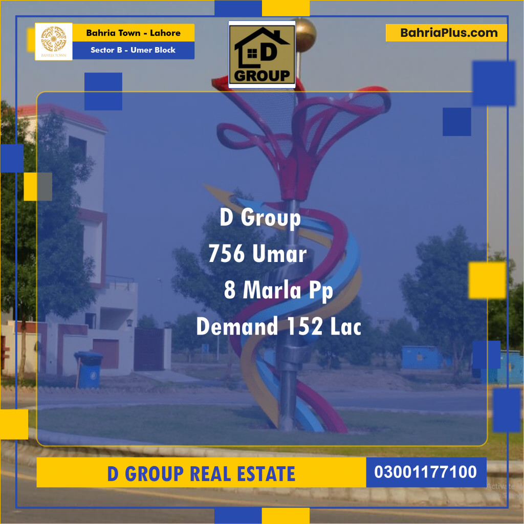 Residential Plot for Sale in Sector B - Umer Block -  Bahria Town, Lahore - (BP-158462)