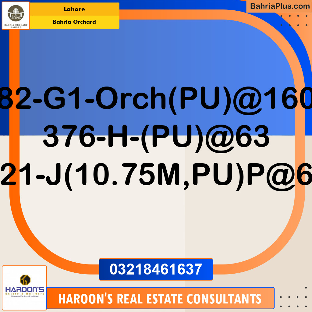 Residential Plot for Sale in Phase 4 - G1 Block -  Bahria Orchard, Lahore - (BP-158509)