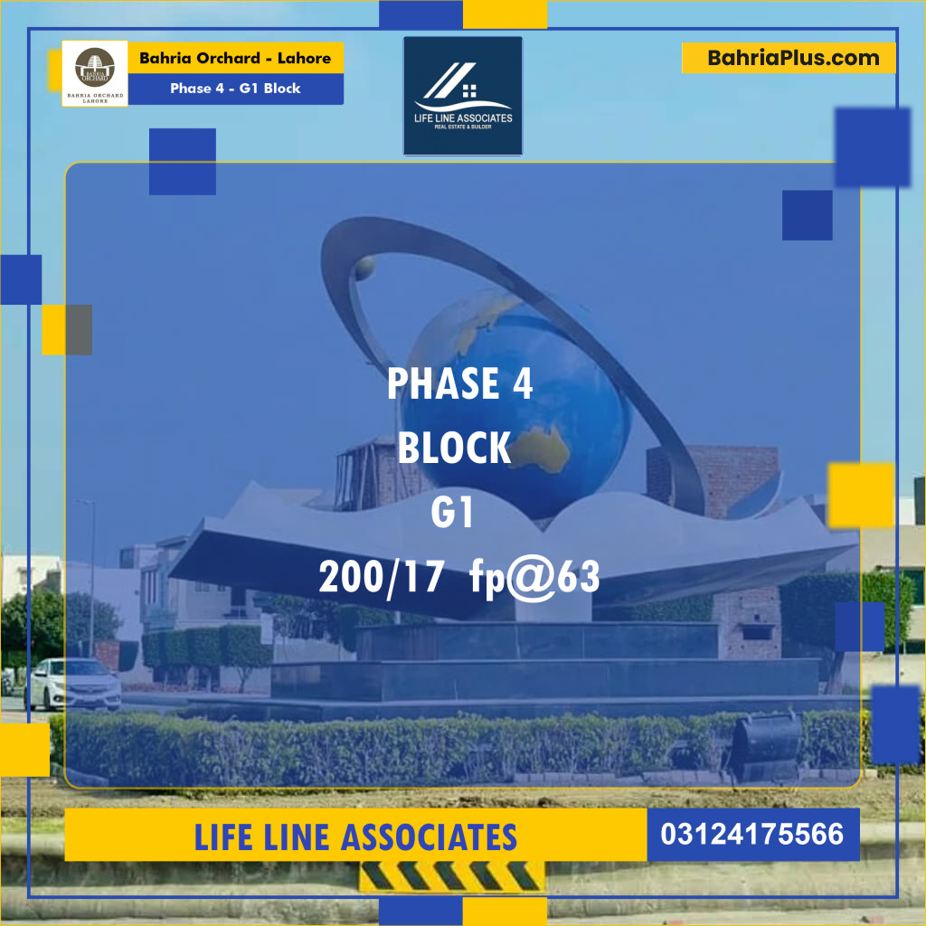 Residential Plot for Sale in Phase 4 - G1 Block -  Bahria Orchard, Lahore - (BP-158567)