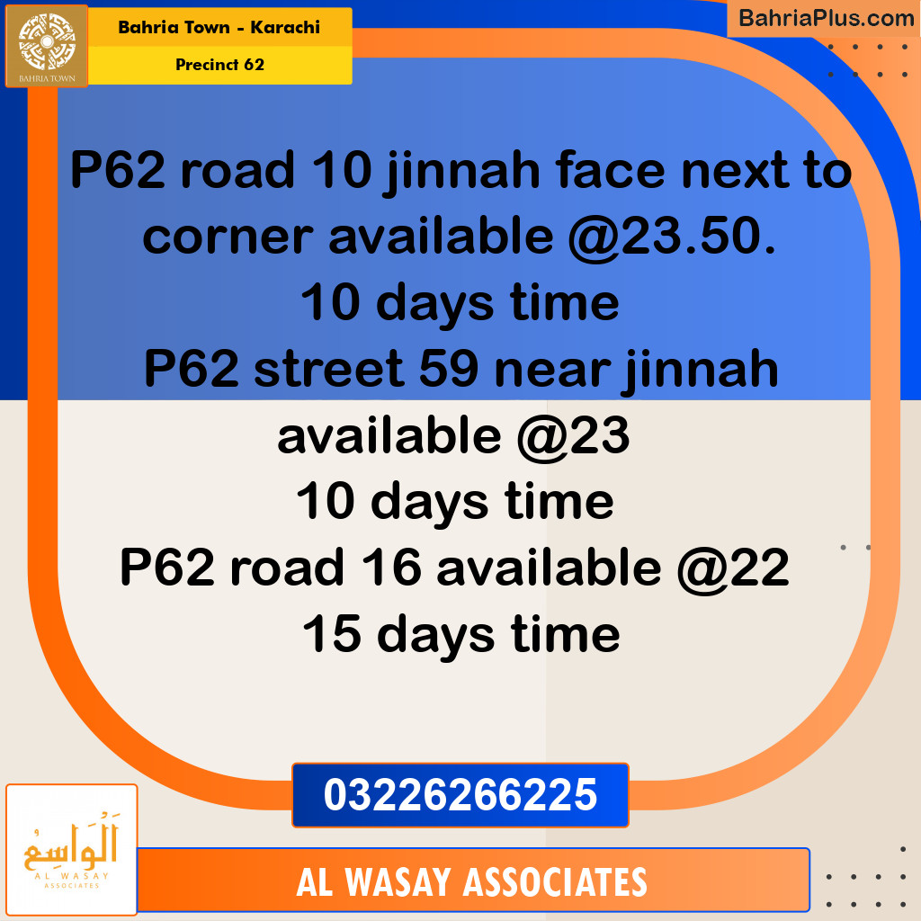 Residential Plot for Sale in Precinct 62 -  Bahria Town, Karachi - (BP-158578)