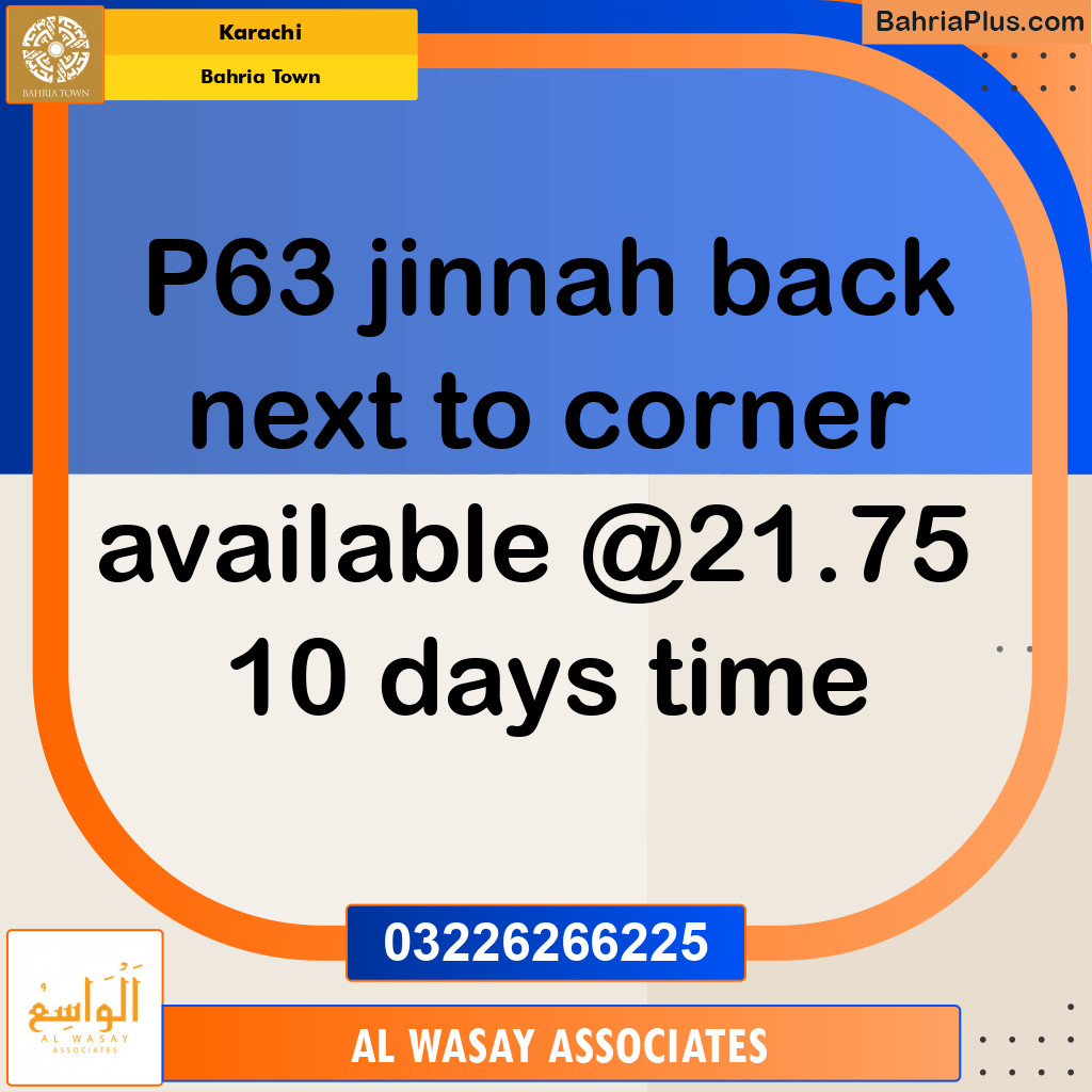 Residential Plot for Sale in Precinct 63 -  Bahria Town, Karachi - (BP-158581)