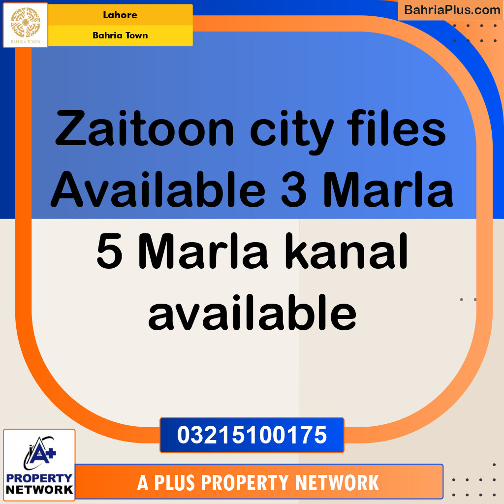 Residential Plot for Sale in Bahria Town, Lahore - (BP-158586)