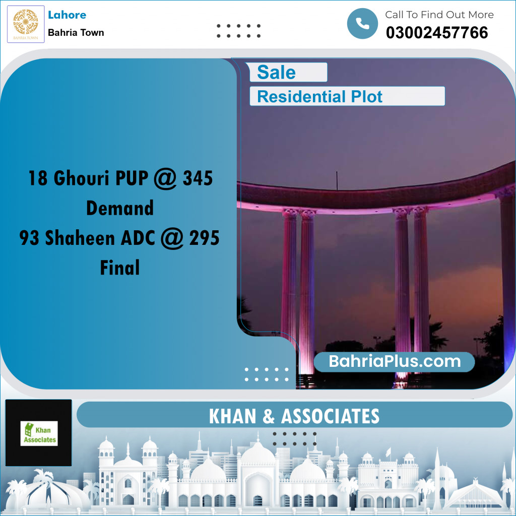 Residential Plot for Sale in Sector B - Ghouri Block -  Bahria Town, Lahore - (BP-158590)