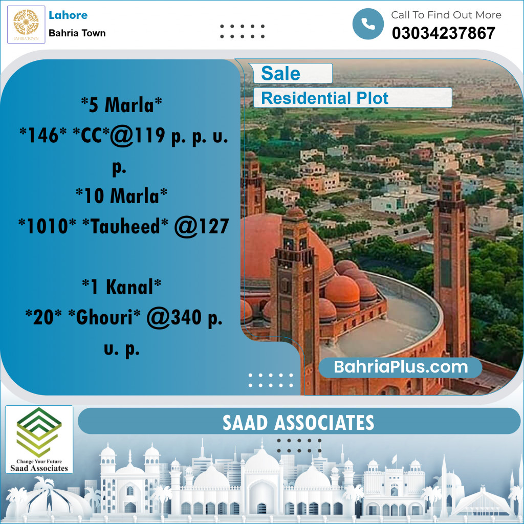 Residential Plot for Sale in Sector D - CC Block -  Bahria Town, Lahore - (BP-158593)