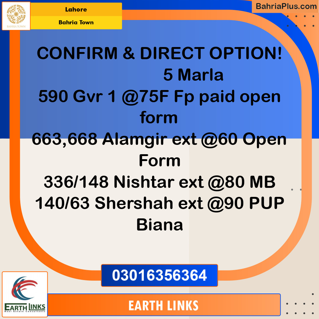 Residential Plot for Sale in Golf Phase 1 -  Bahria Town, Lahore - (BP-158637)