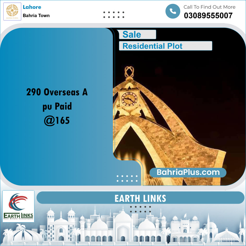 Residential Plot for Sale in Overseas A -  Bahria Town, Lahore - (BP-158718)