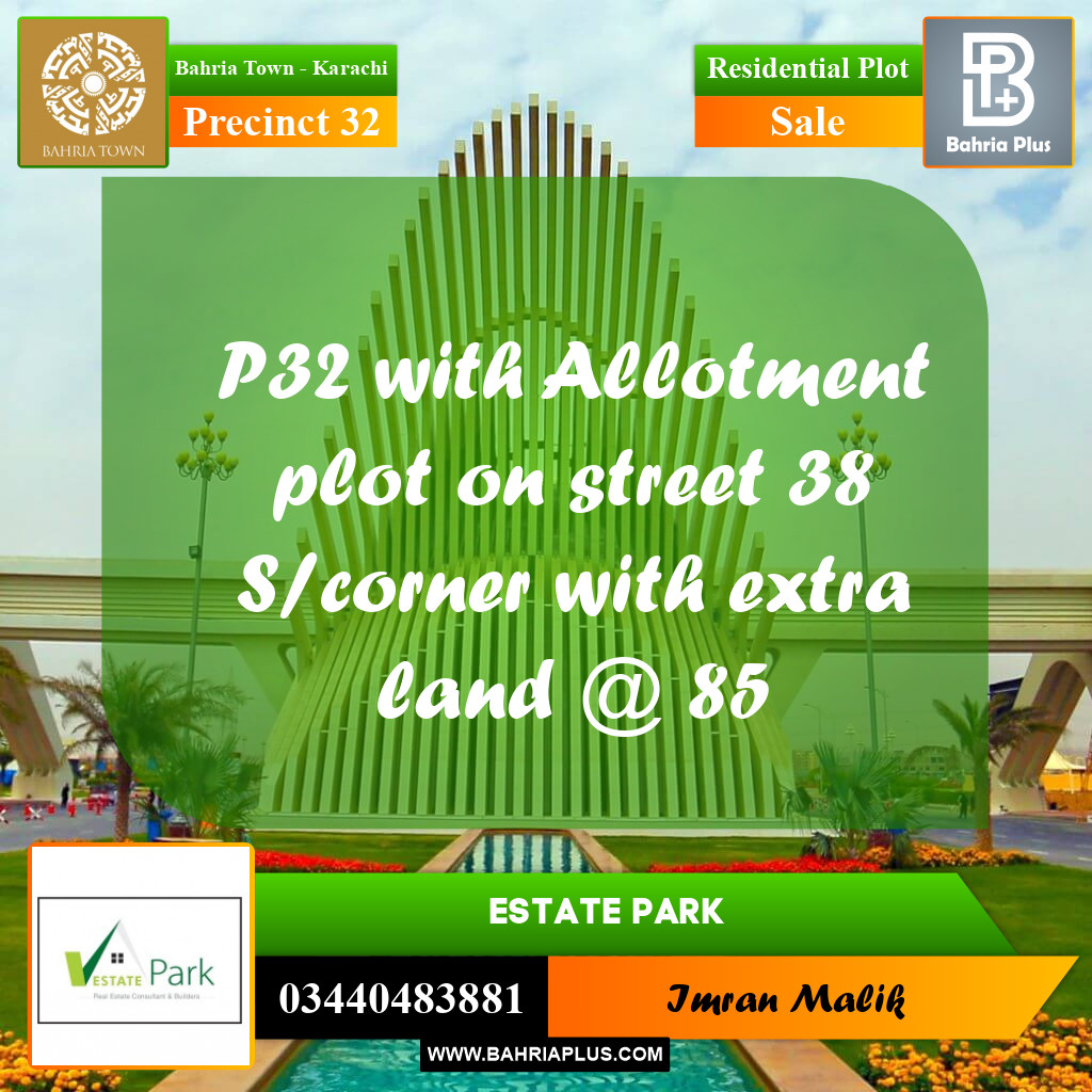 250 Sq. Yards Residential Plot for Sale in Precinct 32 -  Bahria Town, Karachi - (BP-158750)