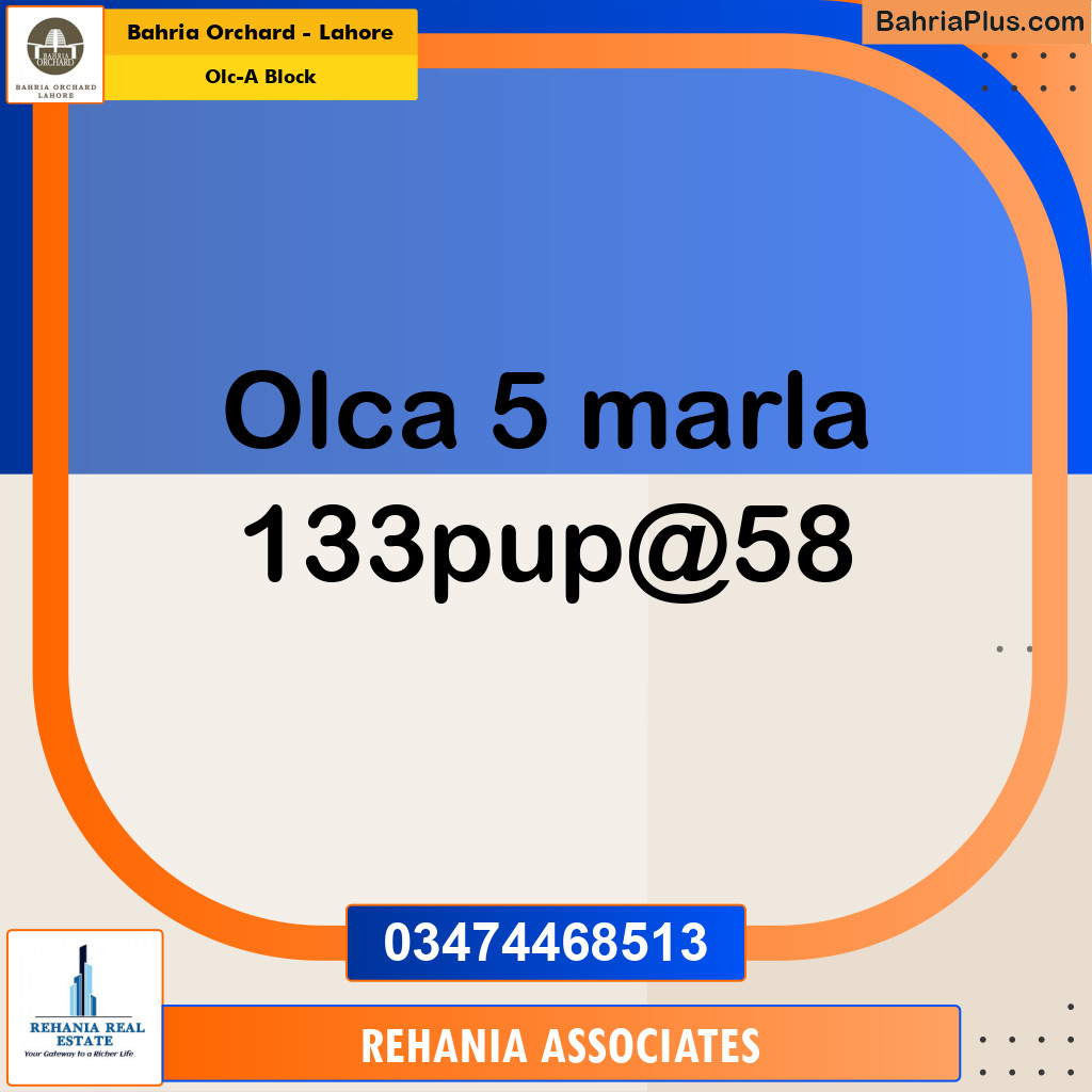 Residential Plot for Sale in OLC-A Block -  Bahria Orchard, Lahore - (BP-158771)