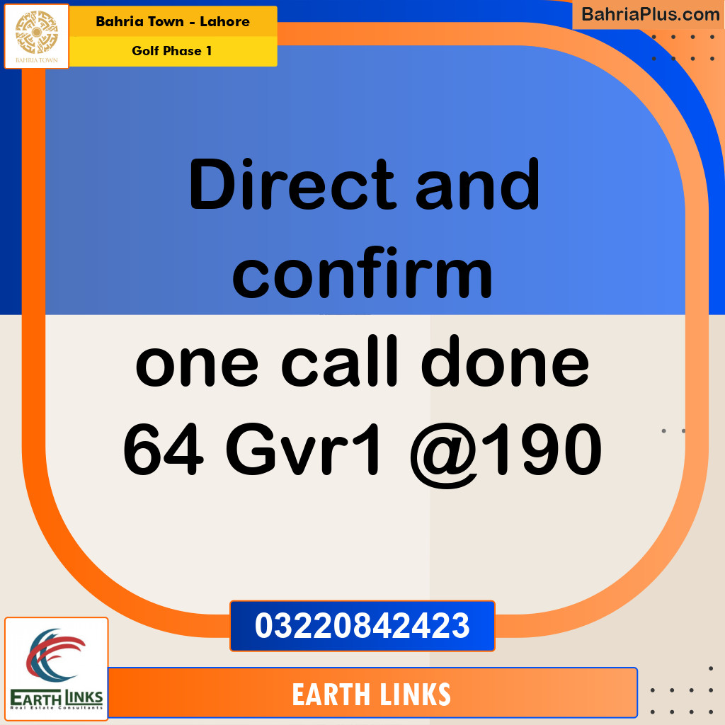 Residential Plot for Sale in Golf Phase 1 -  Bahria Town, Lahore - (BP-158772)