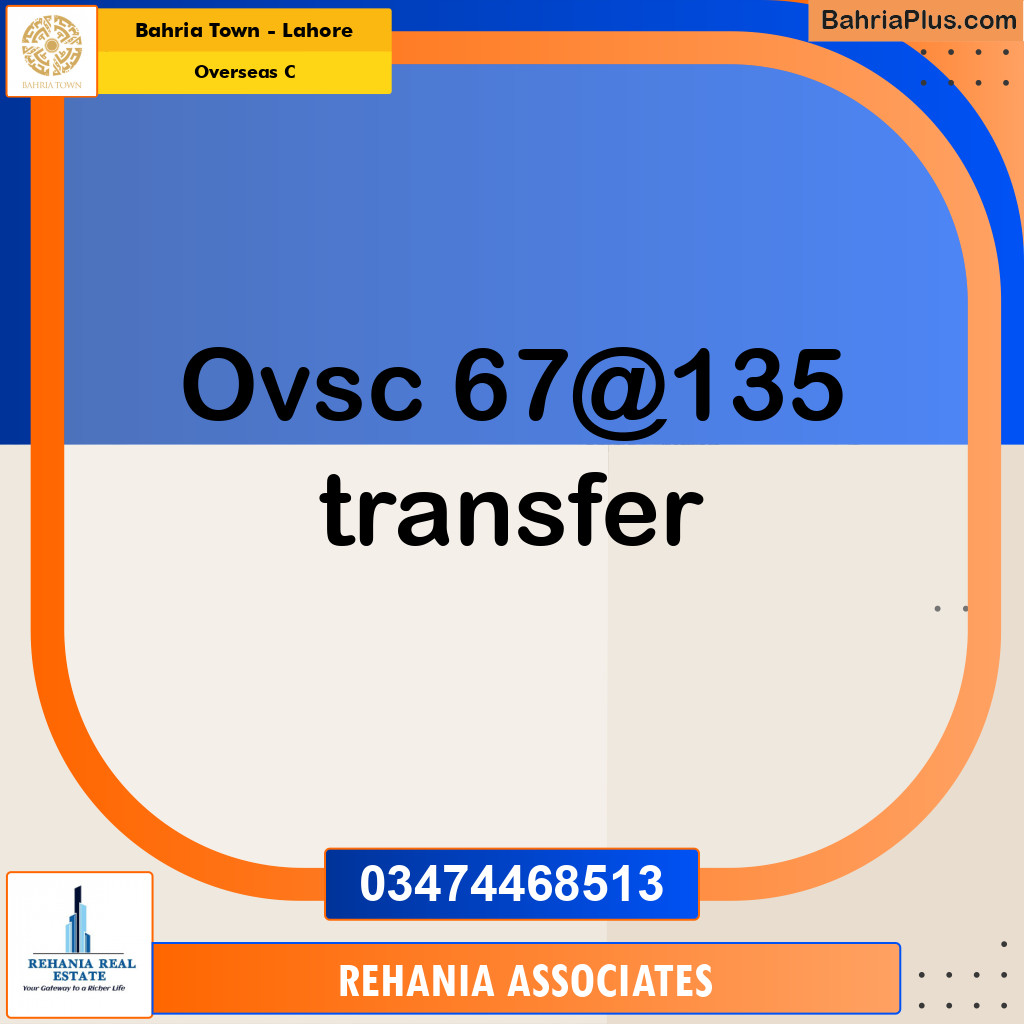 Residential Plot for Sale in Overseas C -  Bahria Town, Lahore - (BP-158773)