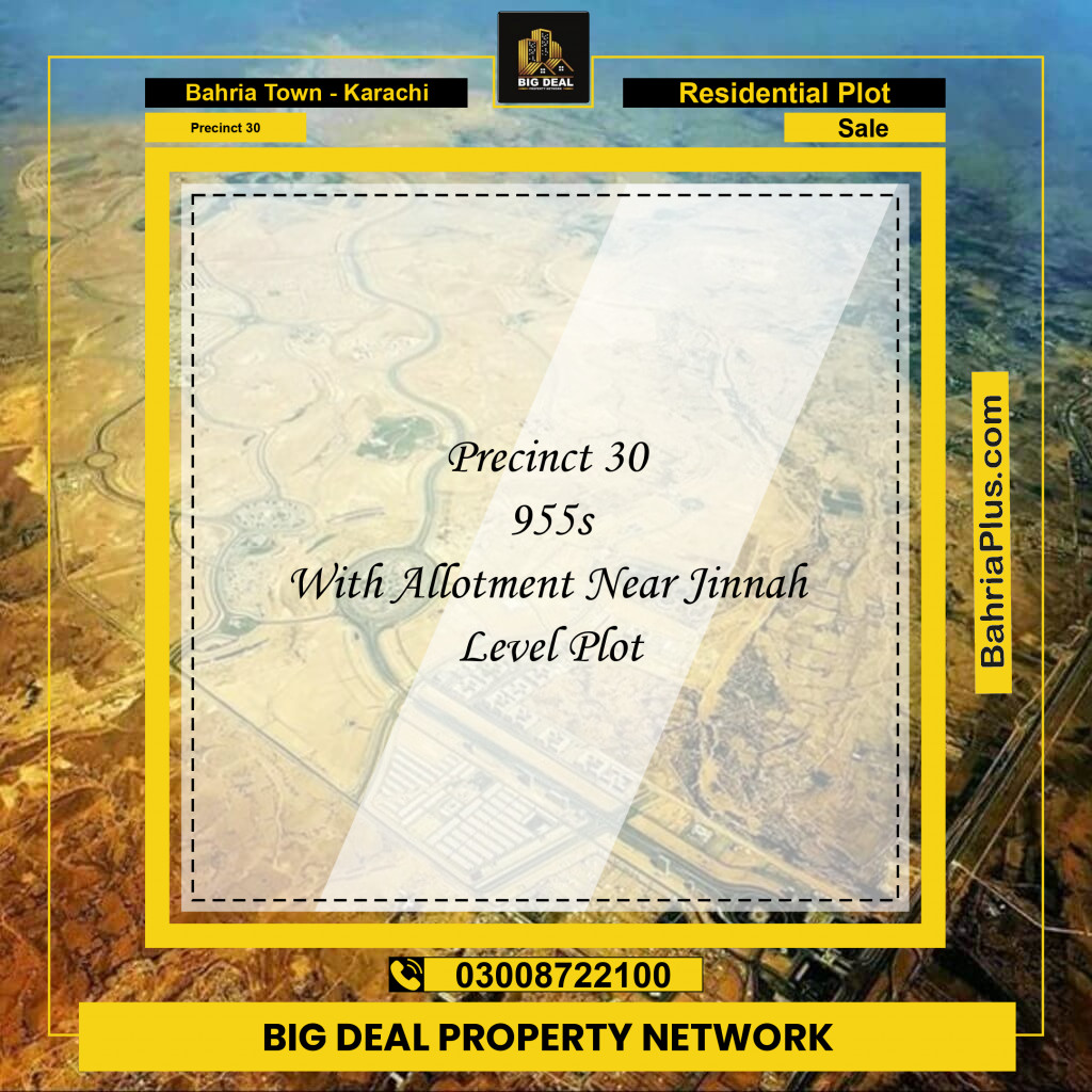 250 Sq. Yards Residential Plot for Sale in Precinct 30 -  Bahria Town, Karachi - (BP-158789)