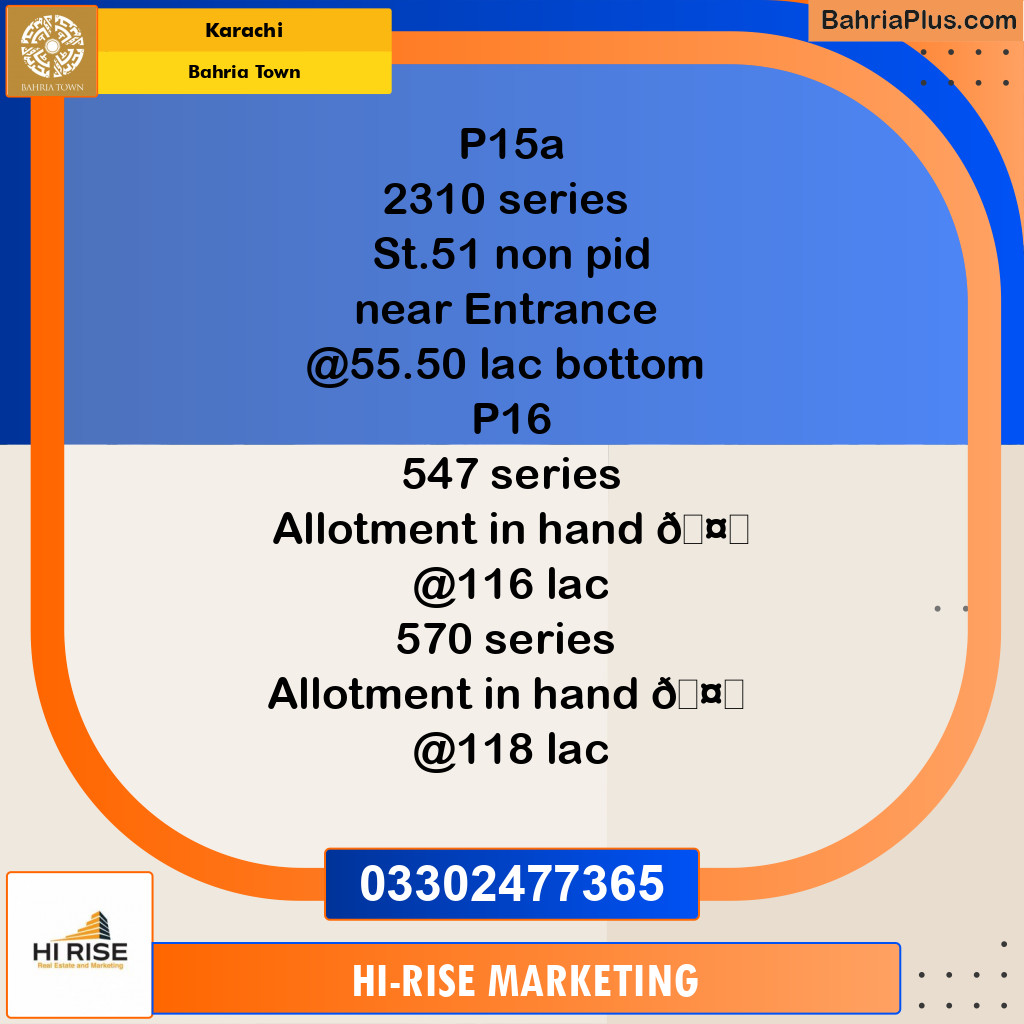 125 Sq. Yards Residential Plot for Sale in Precinct 15-A -  Bahria Town, Karachi - (BP-158806)