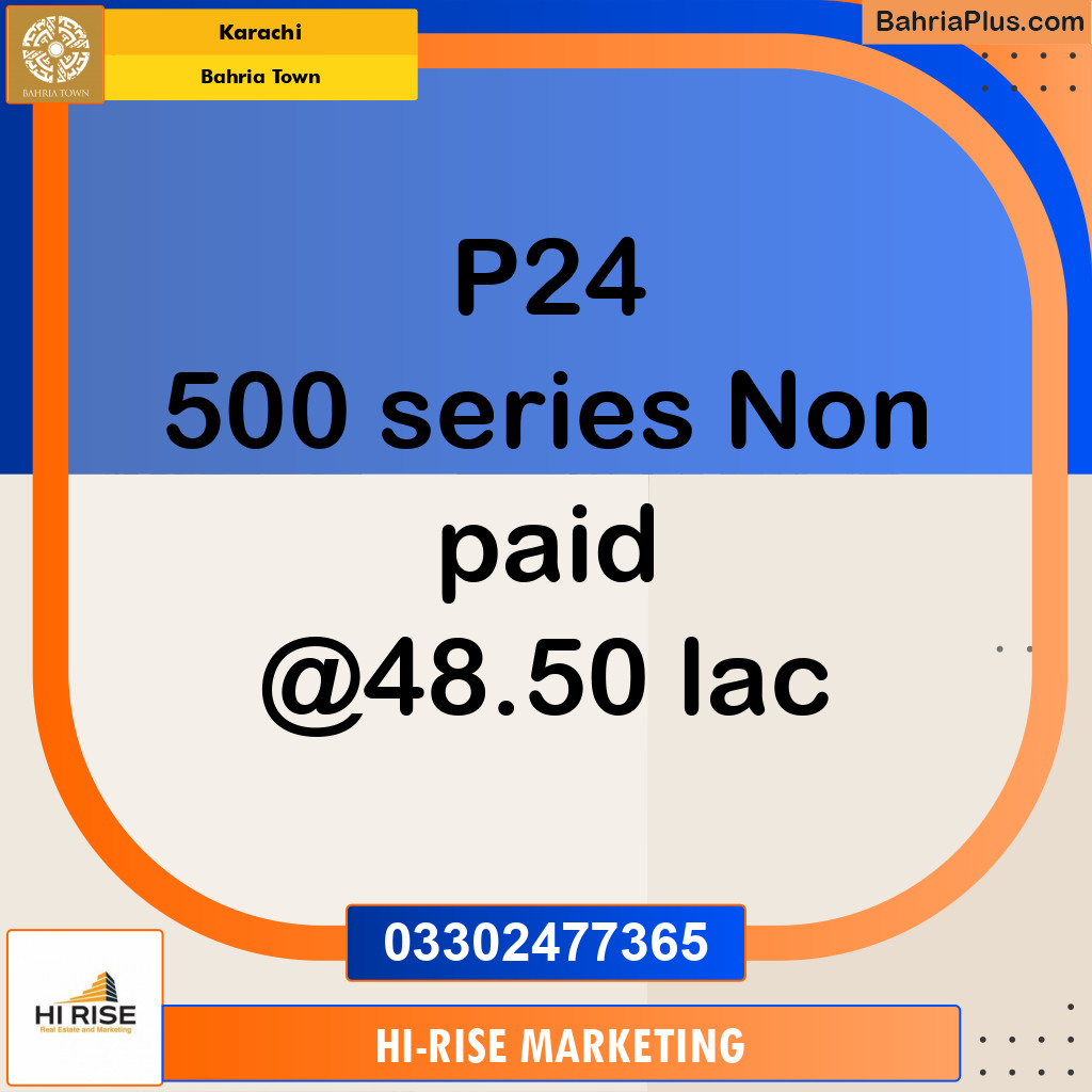 125 Sq. Yards Residential Plot for Sale in Precinct 24 -  Bahria Town, Karachi - (BP-158807)