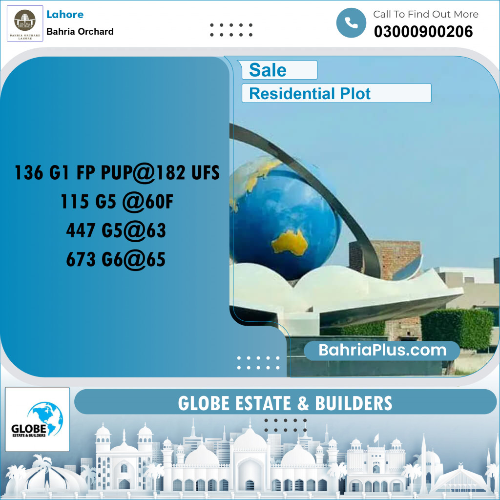 Residential Plot for Sale in Phase 4 - G1 Block -  Bahria Orchard, Lahore - (BP-158823)