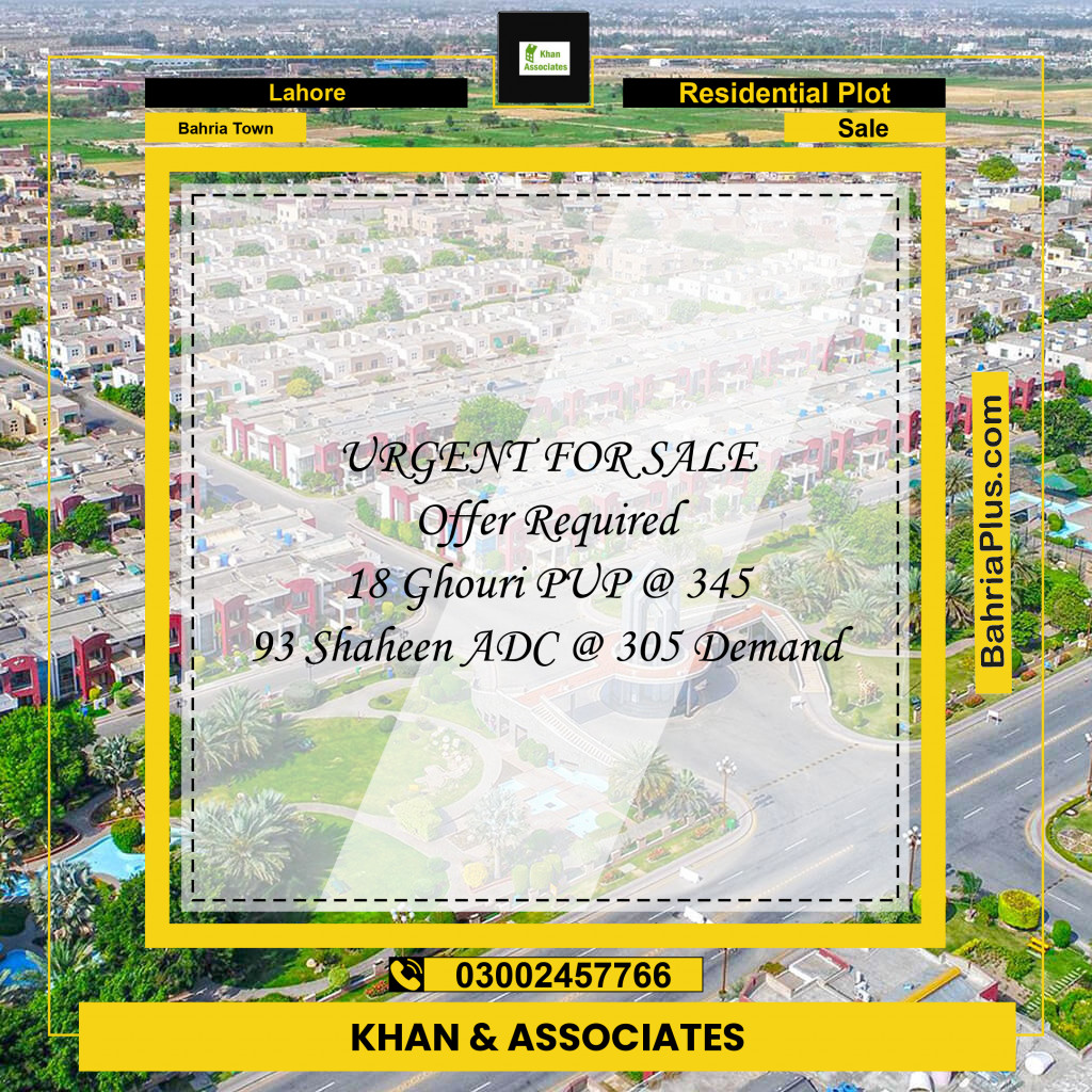 Residential Plot for Sale in Sector B - Ghouri Block -  Bahria Town, Lahore - (BP-158868)