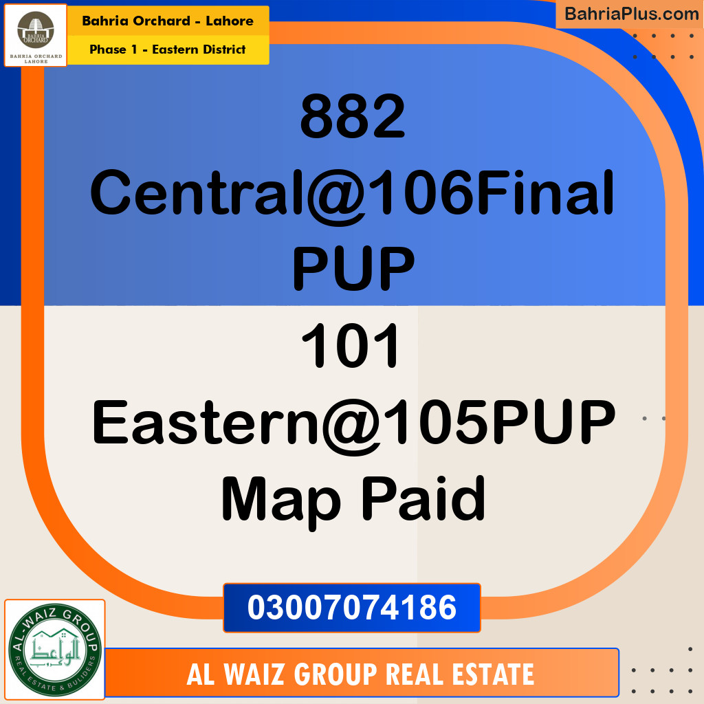 Residential Plot for Sale in Phase 1 - Eastern District -  Bahria Orchard, Lahore - (BP-158881)