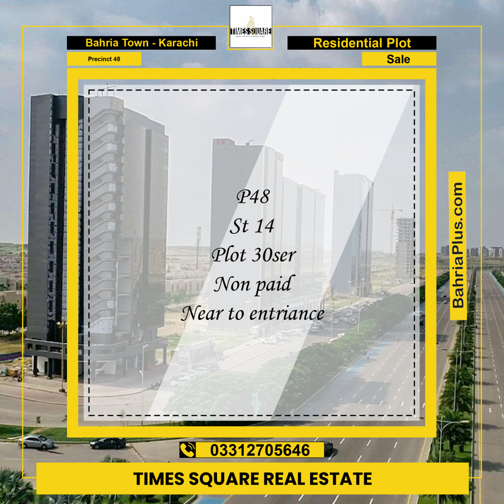 Residential Plot for Sale in Precinct 48 -  Bahria Town, Karachi - (BP-158951)