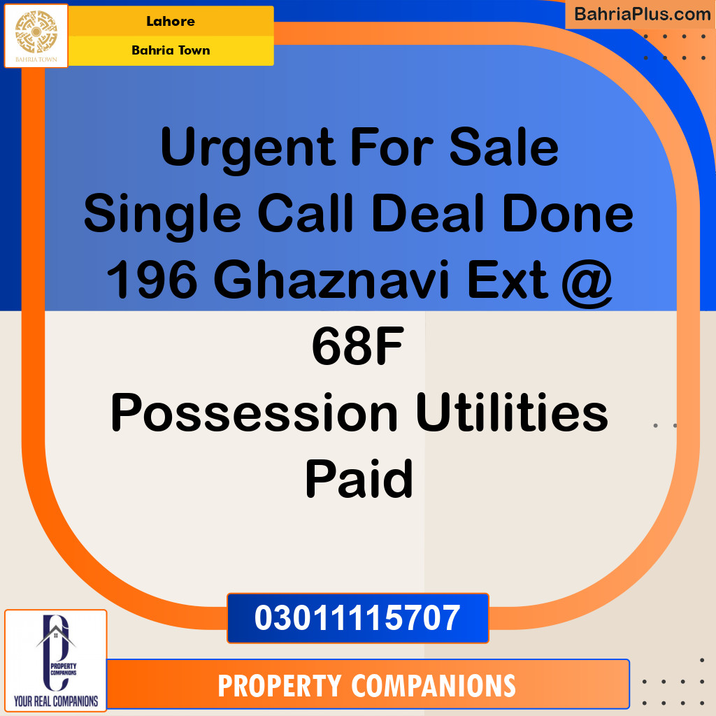 Residential Plot for Sale in Sector F - Ghaznavi Ext. Block - Bahria Town, Lahore - (BP-159020)