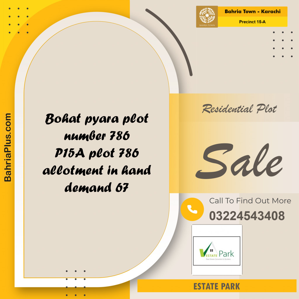 125 Sq. Yards Residential Plot for Sale in Precinct 15-A - Bahria Town, Karachi - (BP-159022)