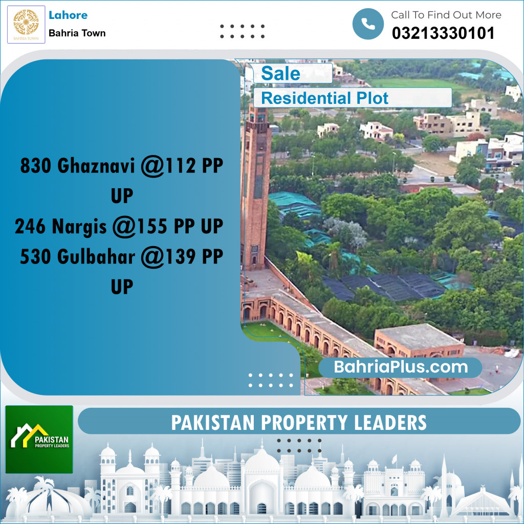 Residential Plot for Sale in Sector F - Ghaznavi Block -  Bahria Town, Lahore - (BP-159050)