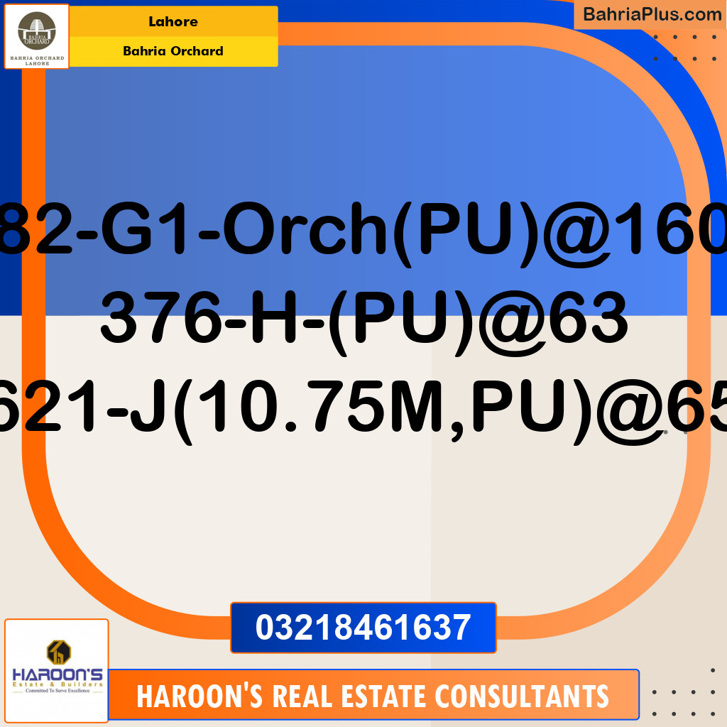 Residential Plot for Sale in Phase 4 - G1 Block -  Bahria Orchard, Lahore - (BP-159054)