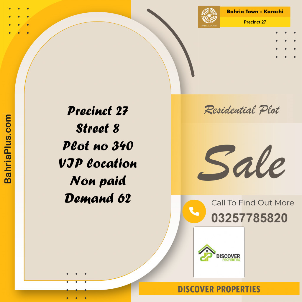 Residential Plot for Sale in Precinct 27 -  Bahria Town, Karachi - (BP-159058)