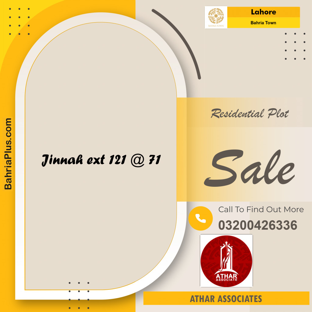Residential Plot for Sale in Sector E - Jinnah Ext. Block -  Bahria Town, Lahore - (BP-159111)