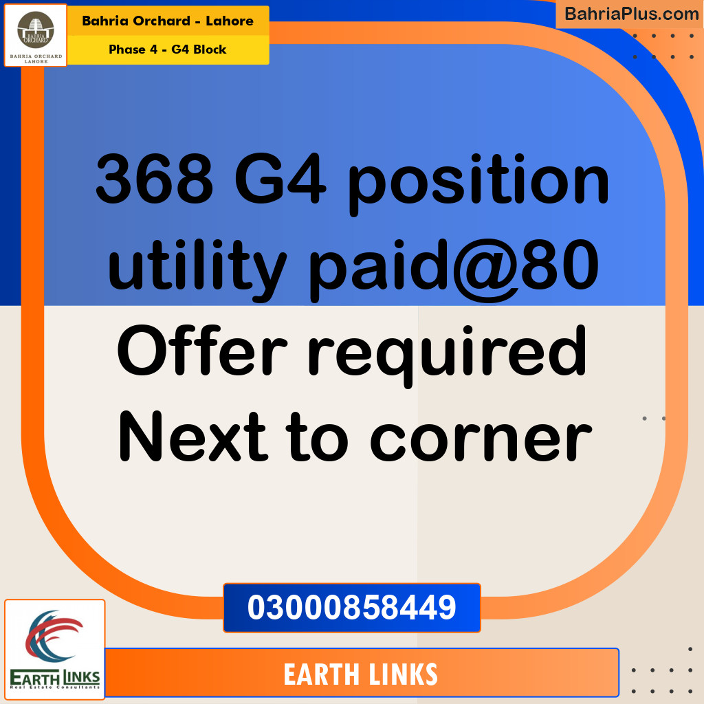 Residential Plot for Sale in Phase 4 - G4 Block - Bahria Orchard, Lahore - (BP-159128)