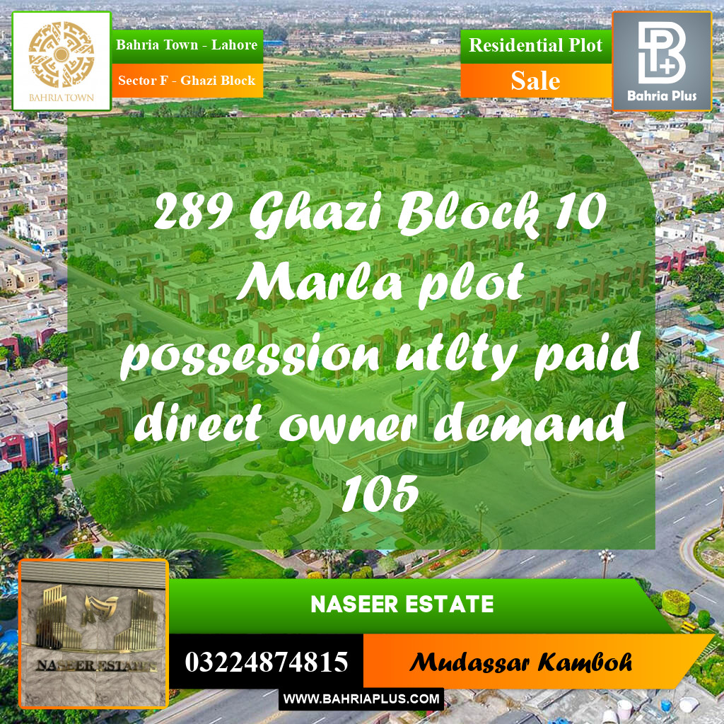 Residential Plot for Sale in Sector F - Ghazi Block -  Bahria Town, Lahore - (BP-159149)
