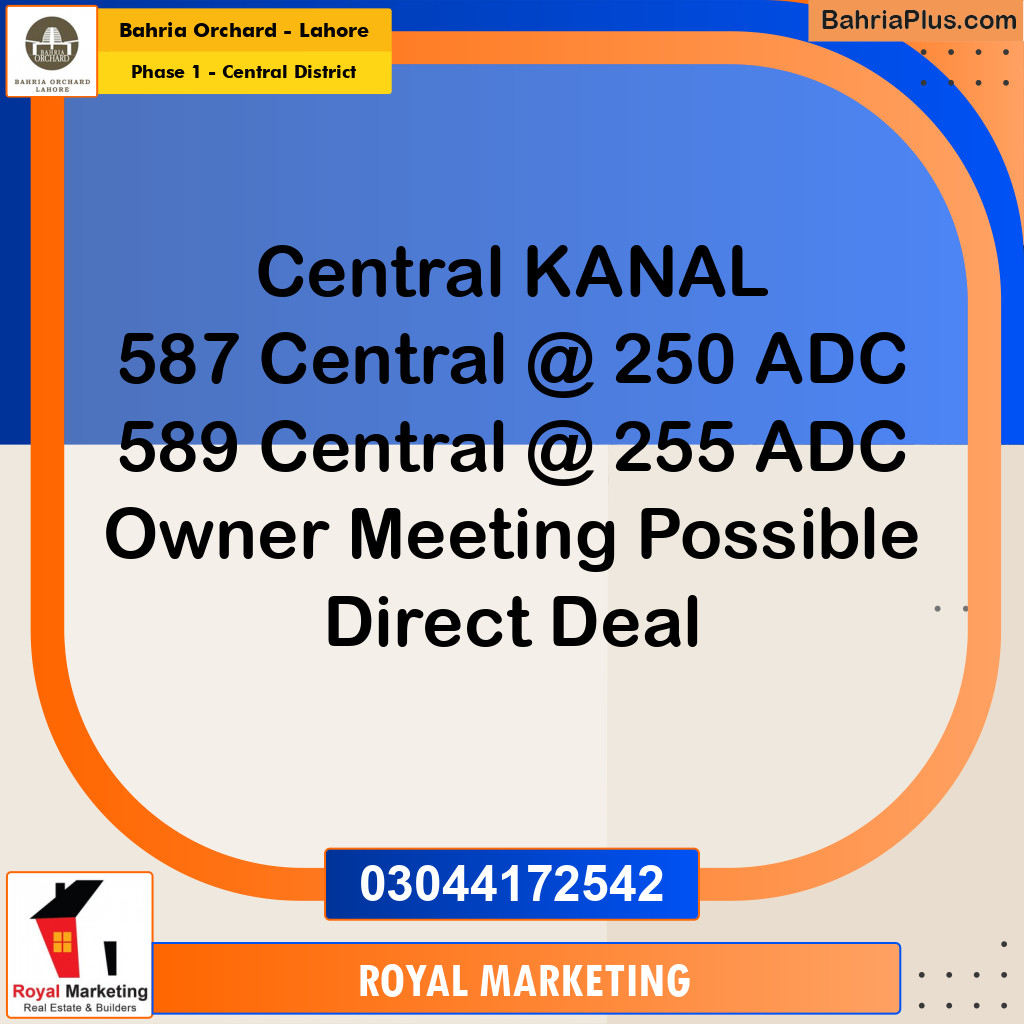 Residential Plot for Sale in Phase 1 - Central District -  Bahria Orchard, Lahore - (BP-159164)