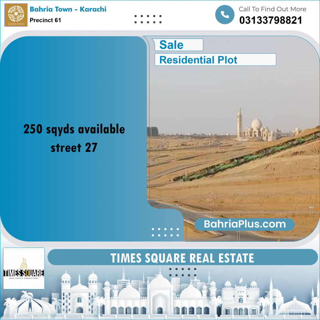 125 Sq. Yards Residential Plot for Sale in Precinct 61 -  Bahria Town, Karachi - (BP-159216)