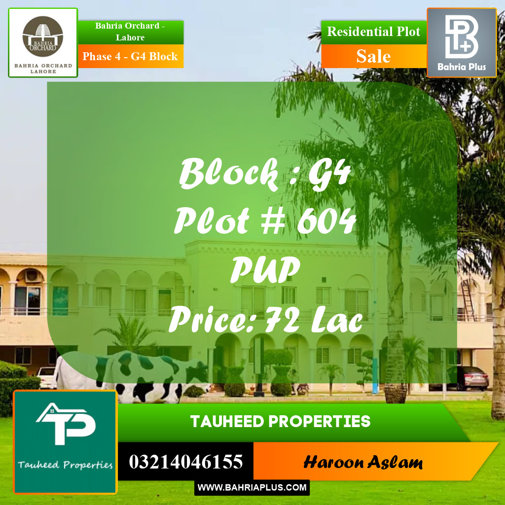 Residential Plot for Sale in Phase 4 - G4 Block -  Bahria Orchard, Lahore - (BP-159241)