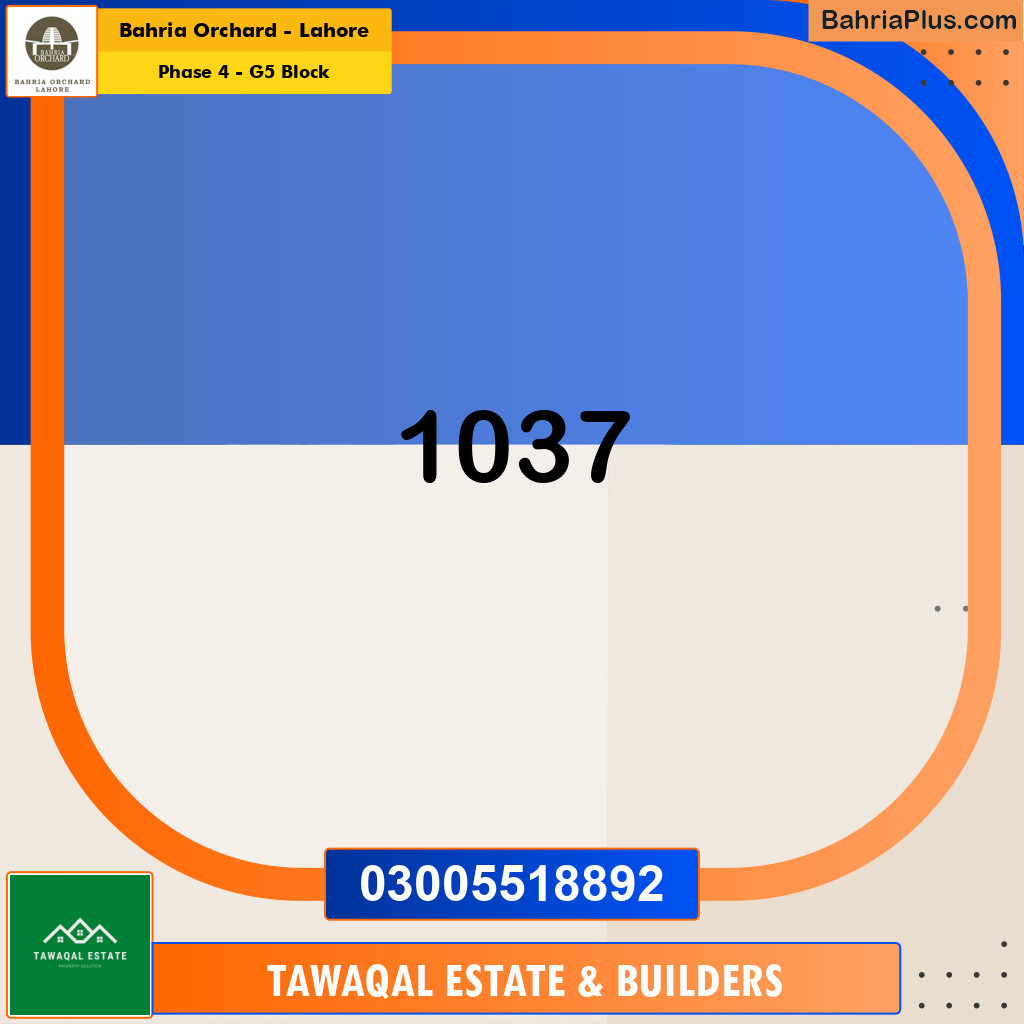 Residential Plot for Sale in Phase 4 - G5 Block -  Bahria Orchard, Lahore - (BP-159256)