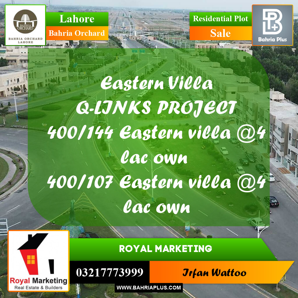 Residential Plot for Sale in Bahria Orchard, Lahore - (BP-159283)