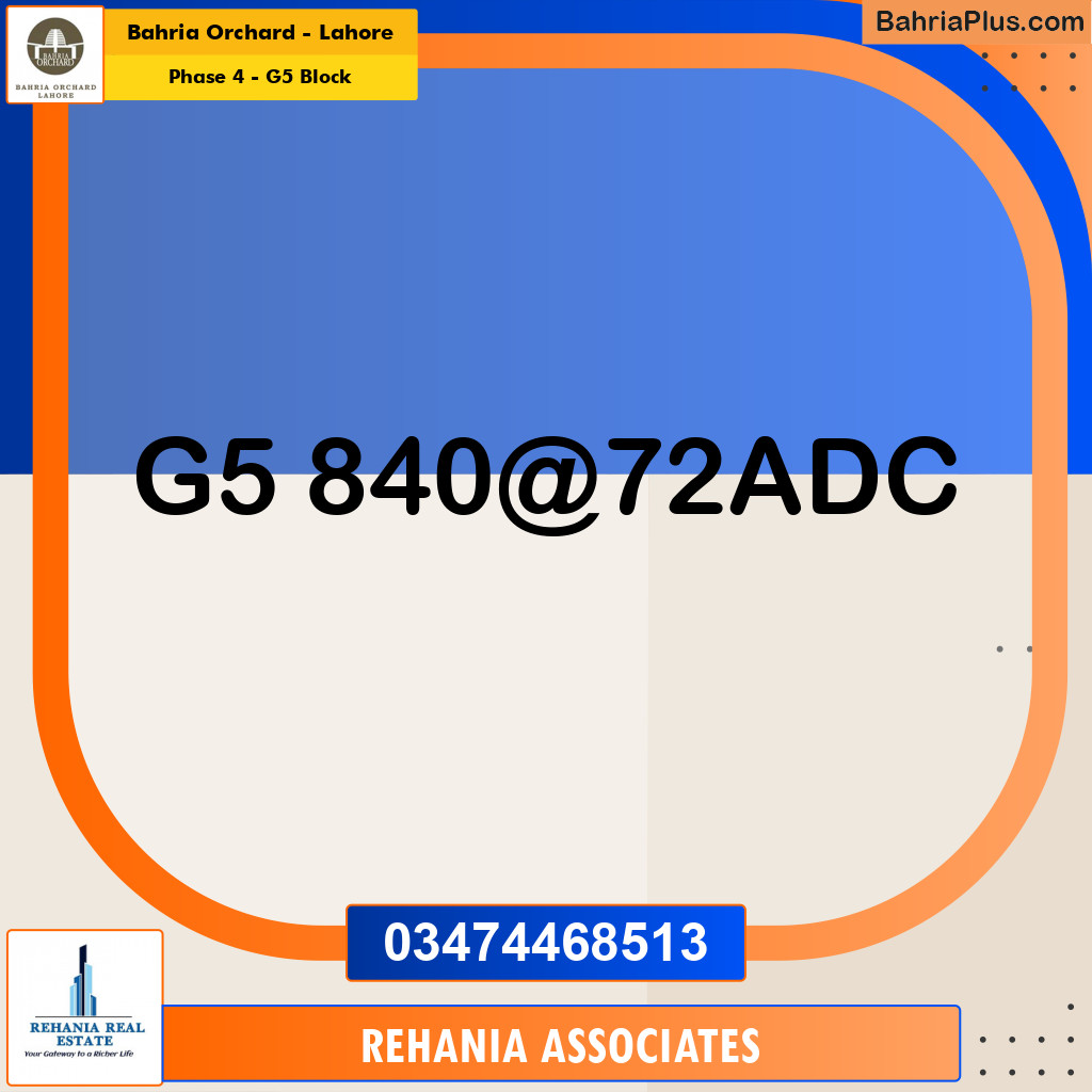 Residential Plot for Sale in Phase 4 - G5 Block -  Bahria Orchard, Lahore - (BP-159291)