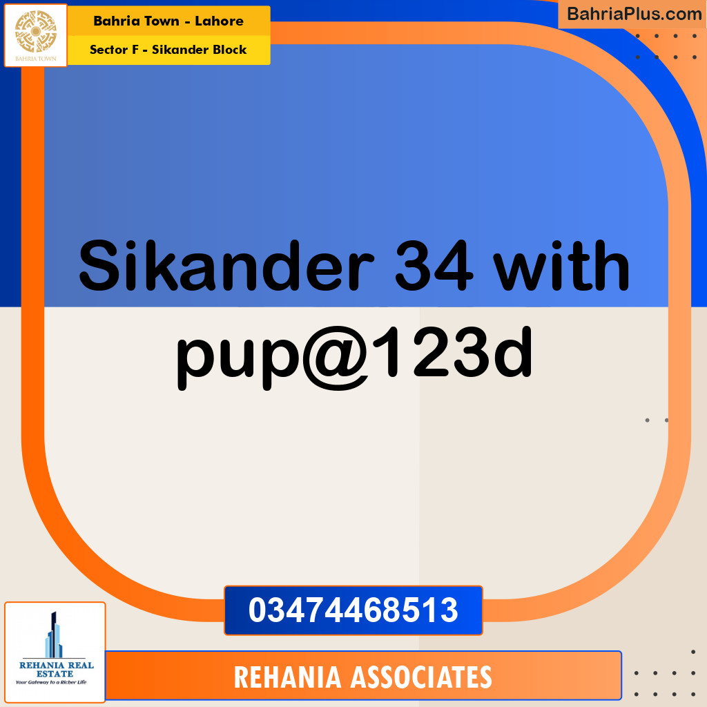 Residential Plot for Sale in Sector F - Sikander Block -  Bahria Town, Lahore - (BP-159294)