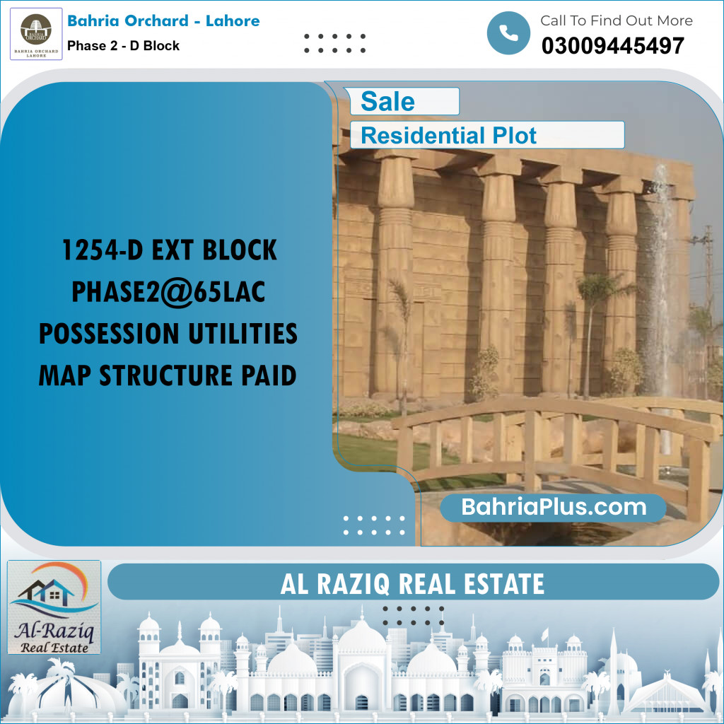 Residential Plot for Sale in Phase 2 - D Block -  Bahria Orchard, Lahore - (BP-159309)