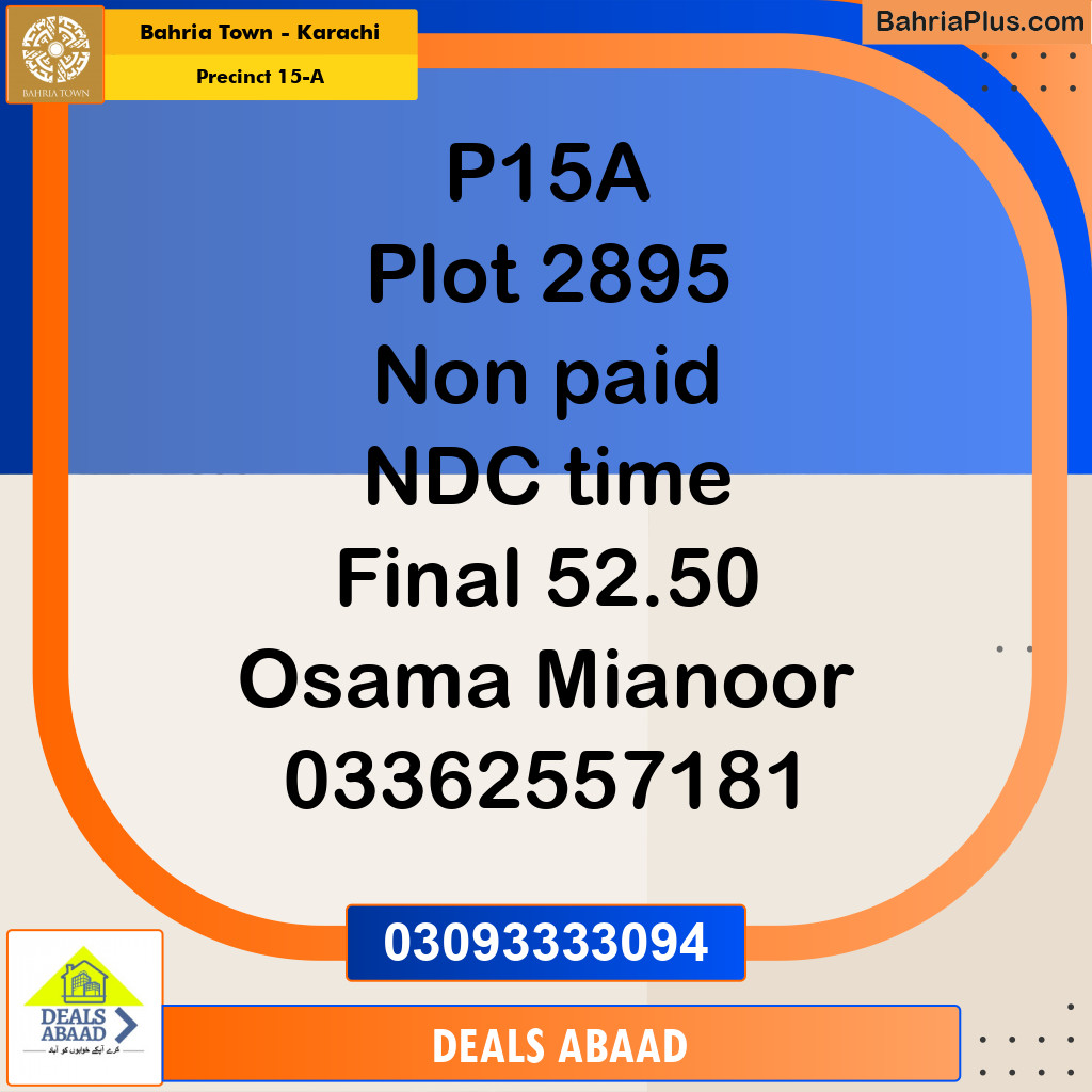 125 Sq. Yards Residential Plot for Sale in Precinct 15-A -  Bahria Town, Karachi - (BP-159331)