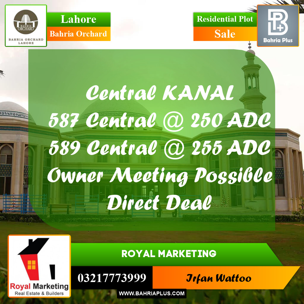 Residential Plot for Sale in Phase 1 - Central District -  Bahria Orchard, Lahore - (BP-159342)