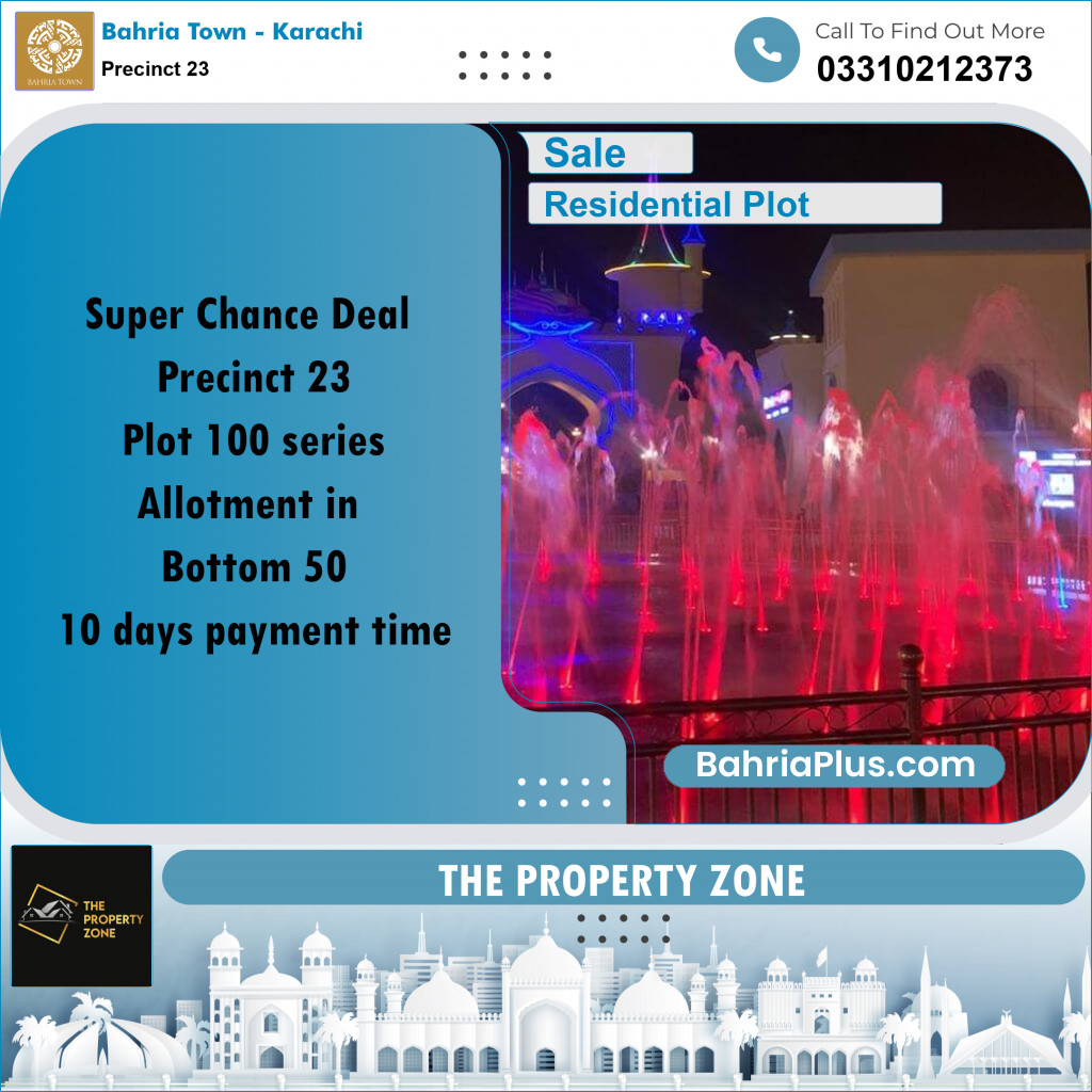 125 Sq. Yards Residential Plot for Sale in Precinct 23 -  Bahria Town, Karachi - (BP-159346)