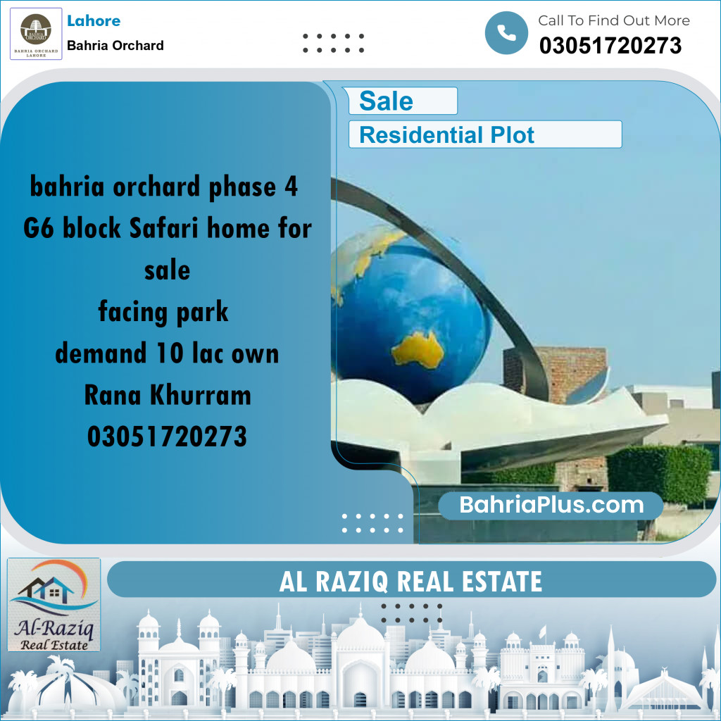 Residential Plot for Sale in Phase 4 - Safari Villas -  Bahria Orchard, Lahore - (BP-159495)