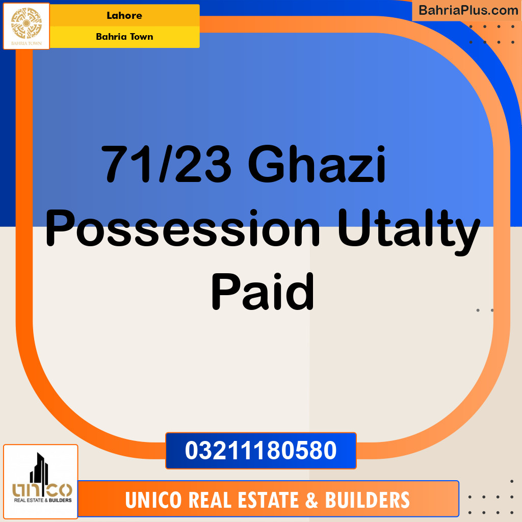 Residential Plot for Sale in Sector F - Ghazi Block - Bahria Town, Lahore - (BP-159512)