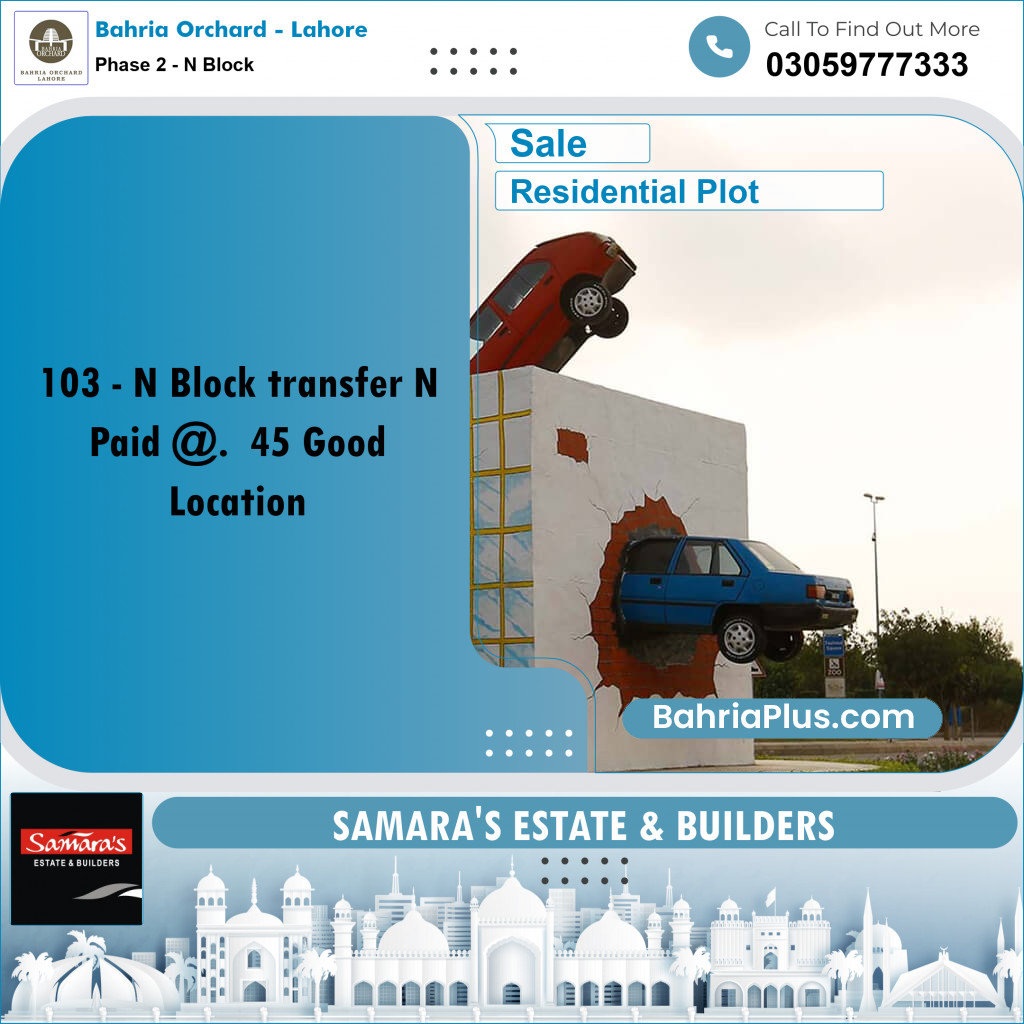 Residential Plot for Sale in Phase 2 - N Block -  Bahria Orchard, Lahore - (BP-159631)