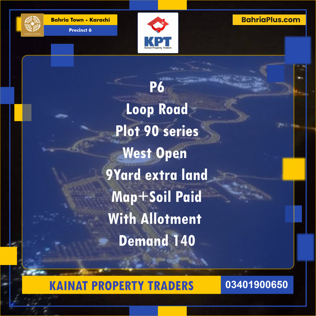 250 Sq. Yards Residential Plot for Sale in Precinct 6 -  Bahria Town, Karachi - (BP-159644)