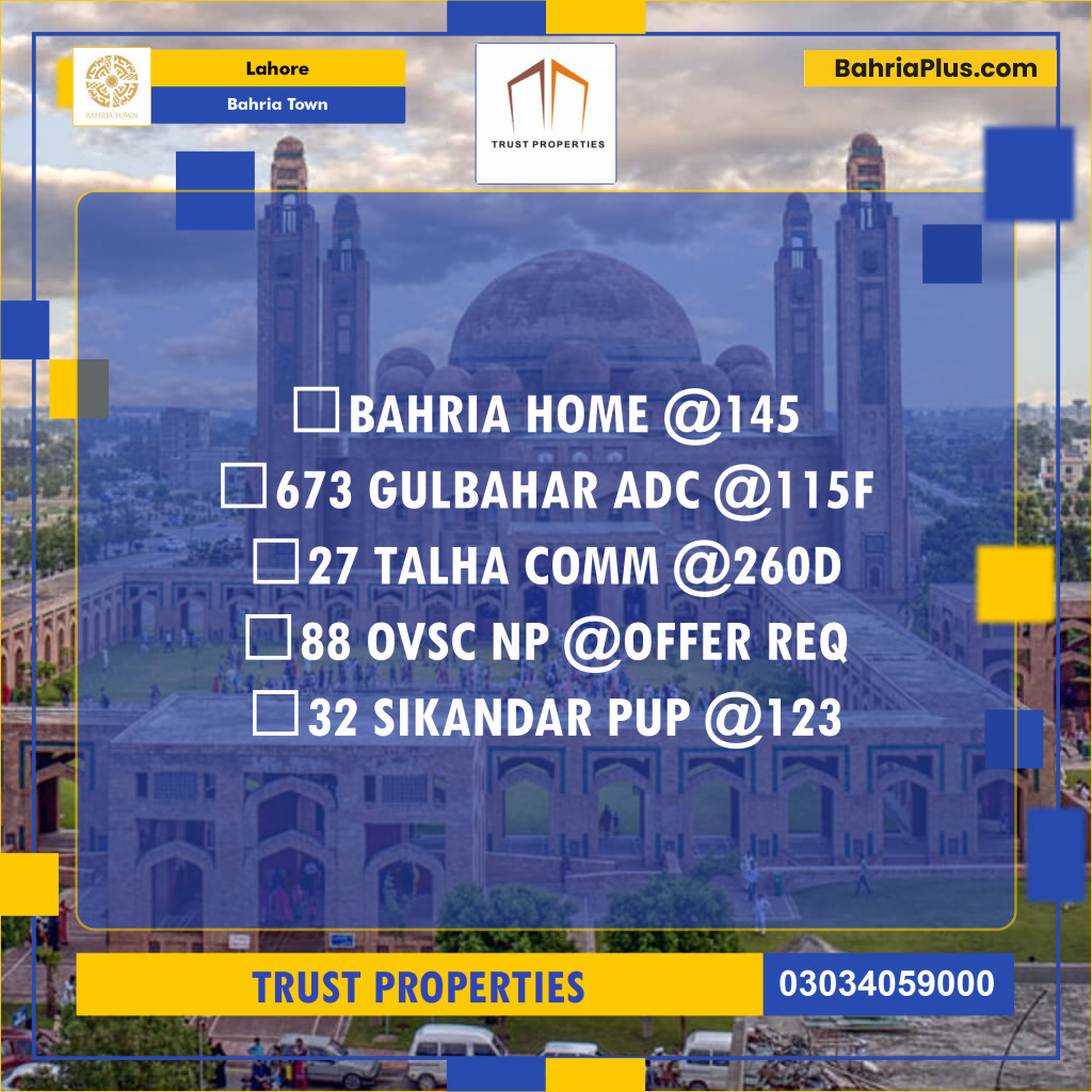 Residential Plot for Sale in Sector C - Gulbahar Block -  Bahria Town, Lahore - (BP-159709)